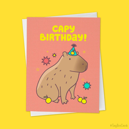 "Capy Birthday!" - Capybara Birthday Card