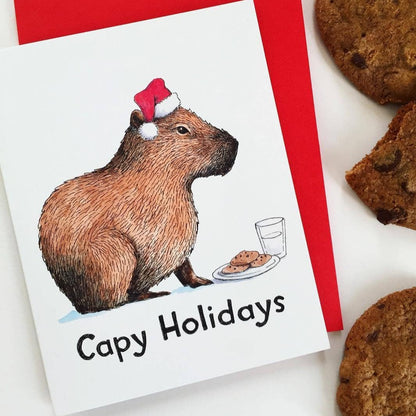 "Capy Holidays" Capybara Christmas Card