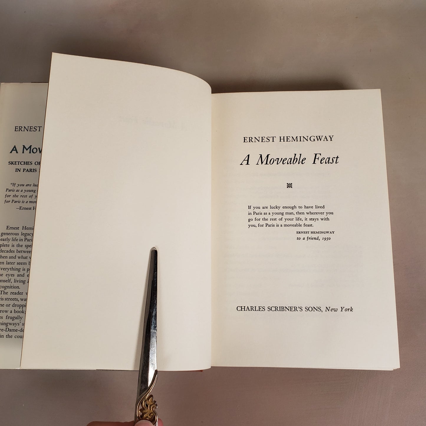 A Moveable Feast - First Edition Hardcover