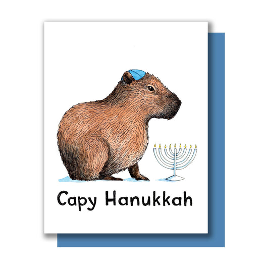 "Capy Hanukkah" Capybara Hanukkah Card