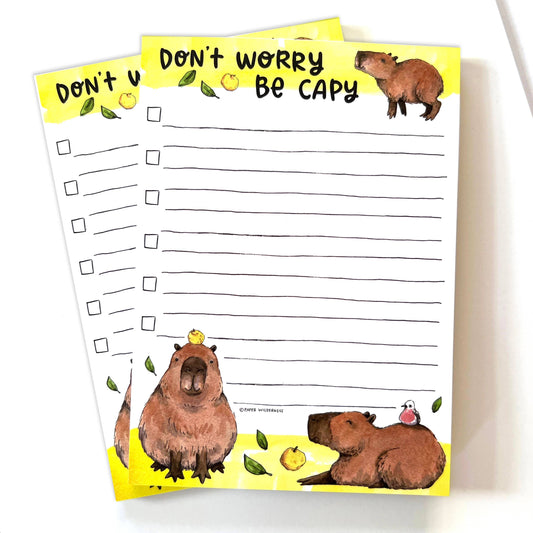 "Don't Worry Be Capy" Capybara To-Do List Notepad