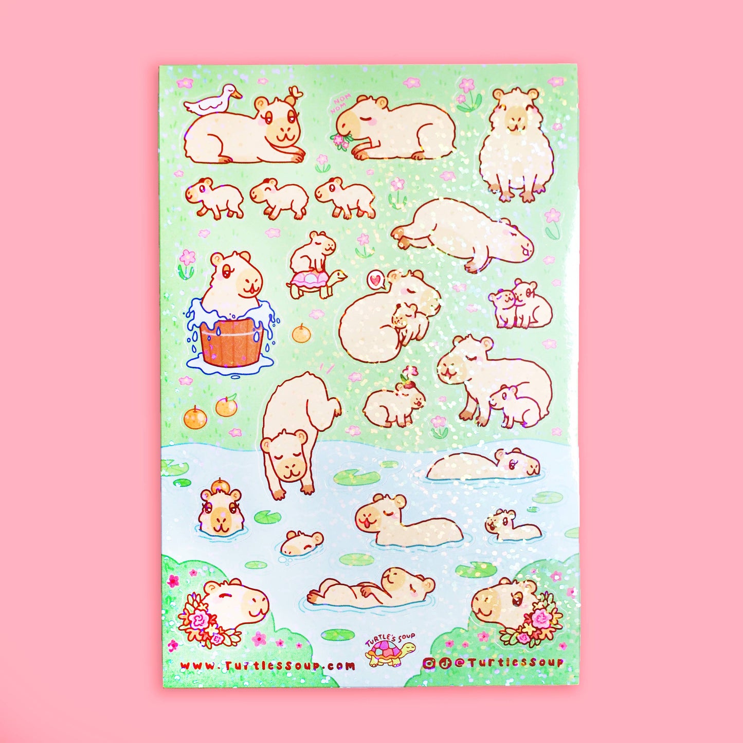 "Capy Time" Capybara Vinyl Sticker Sheet