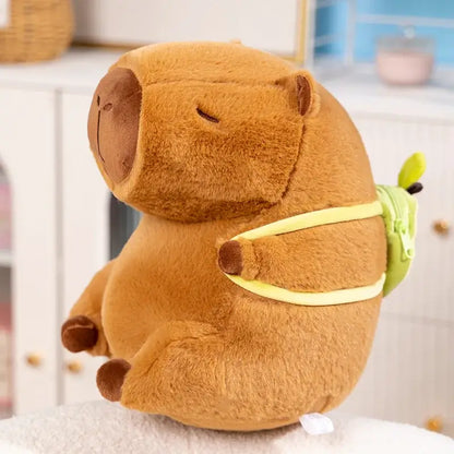 Capybara With Avocado Backpack Plush