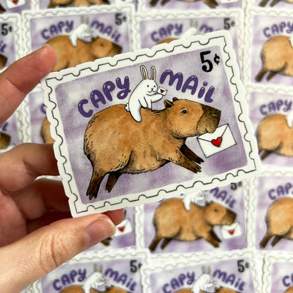 "Capy Mail" Capybara Happy Mail Sticker