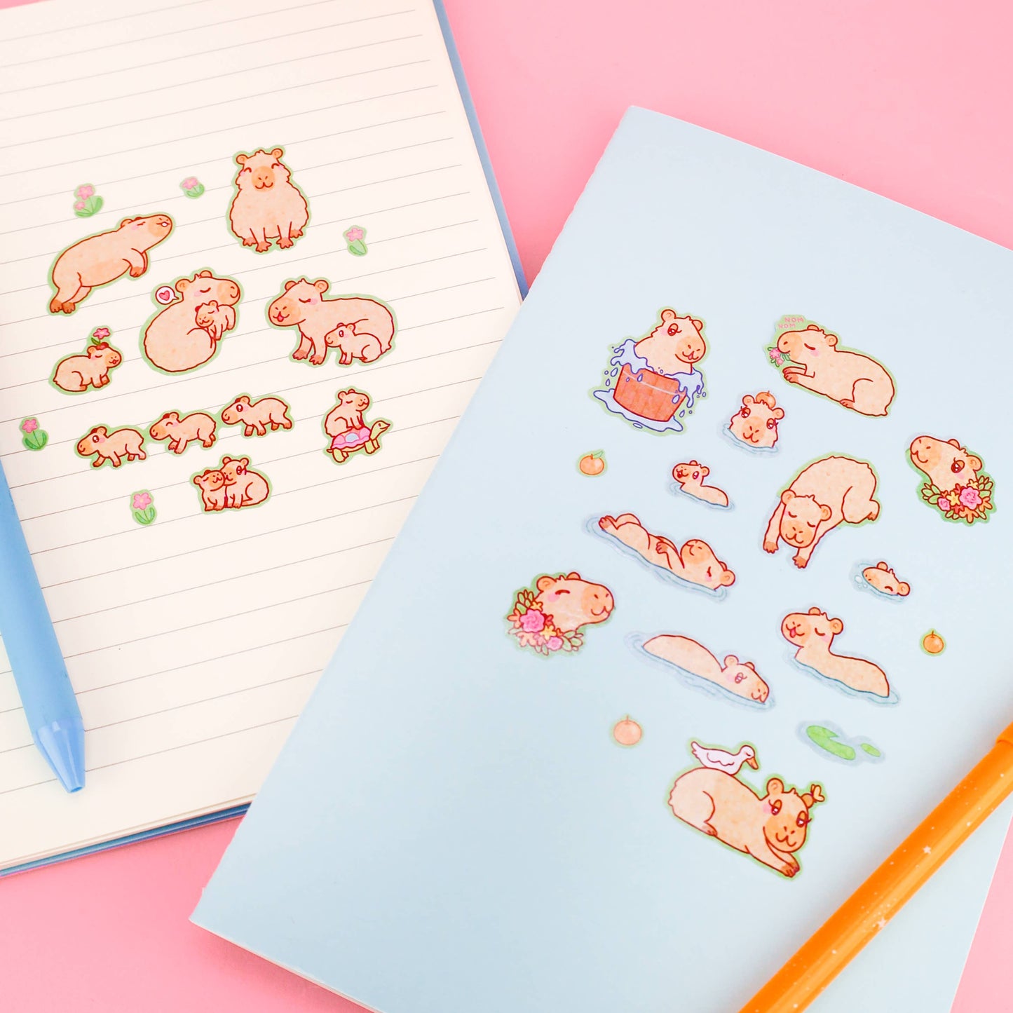 "Capy Time" Capybara Vinyl Sticker Sheet