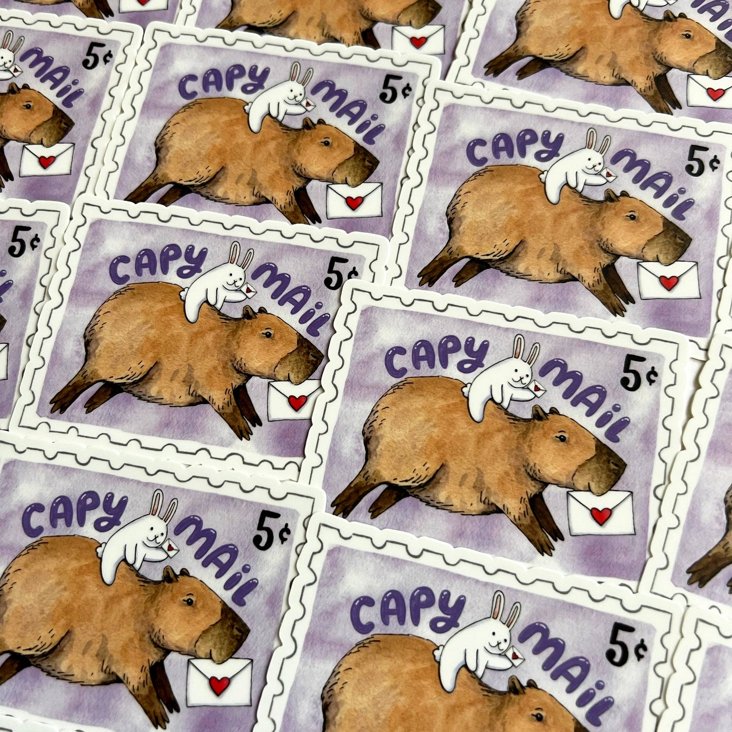 "Capy Mail" Capybara Happy Mail Sticker