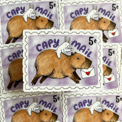 "Capy Mail" Capybara Happy Mail Sticker