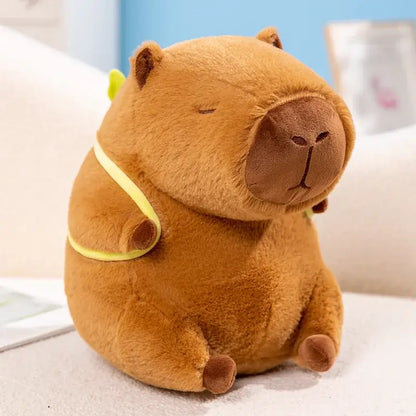 Capybara With Avocado Backpack Plush