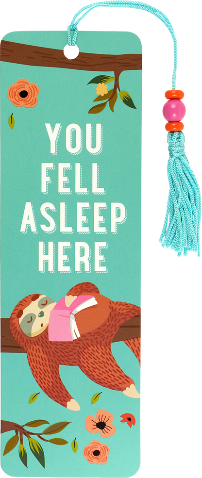 "You Fell Asleep Here" - Sloth Beaded Bookmark