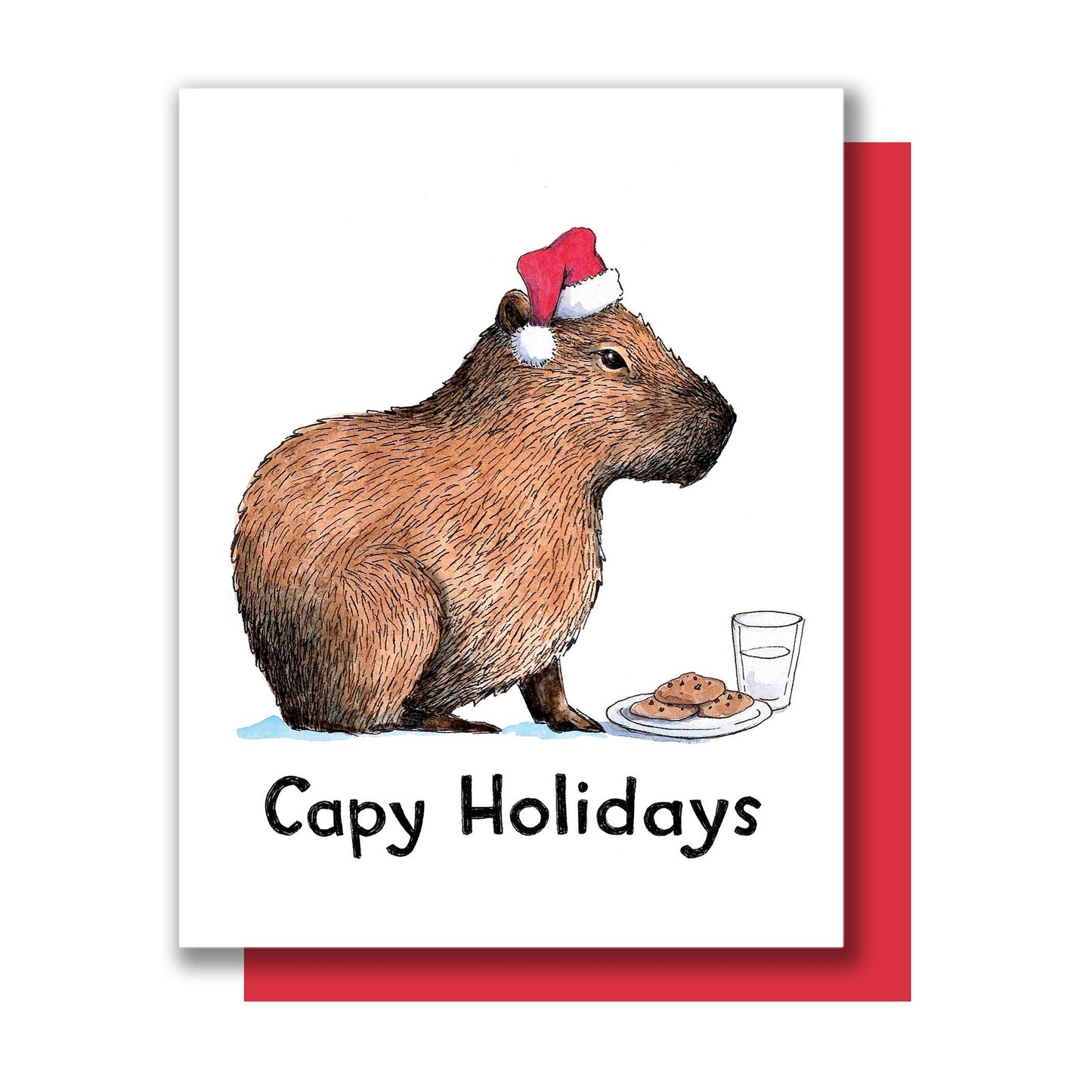 "Capy Holidays" Capybara Christmas Card