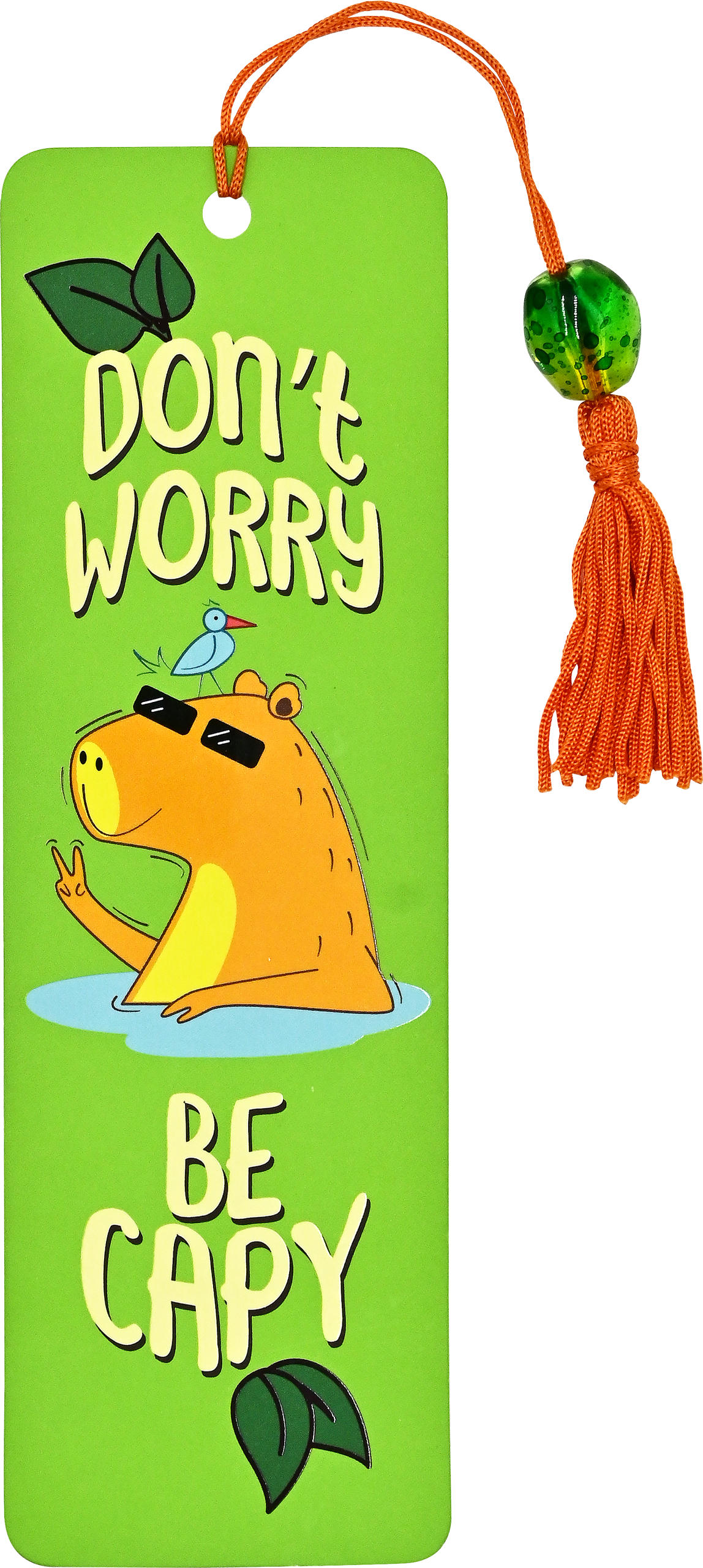 "Don't Worry Be Capy" Capybara Beaded Bookmark