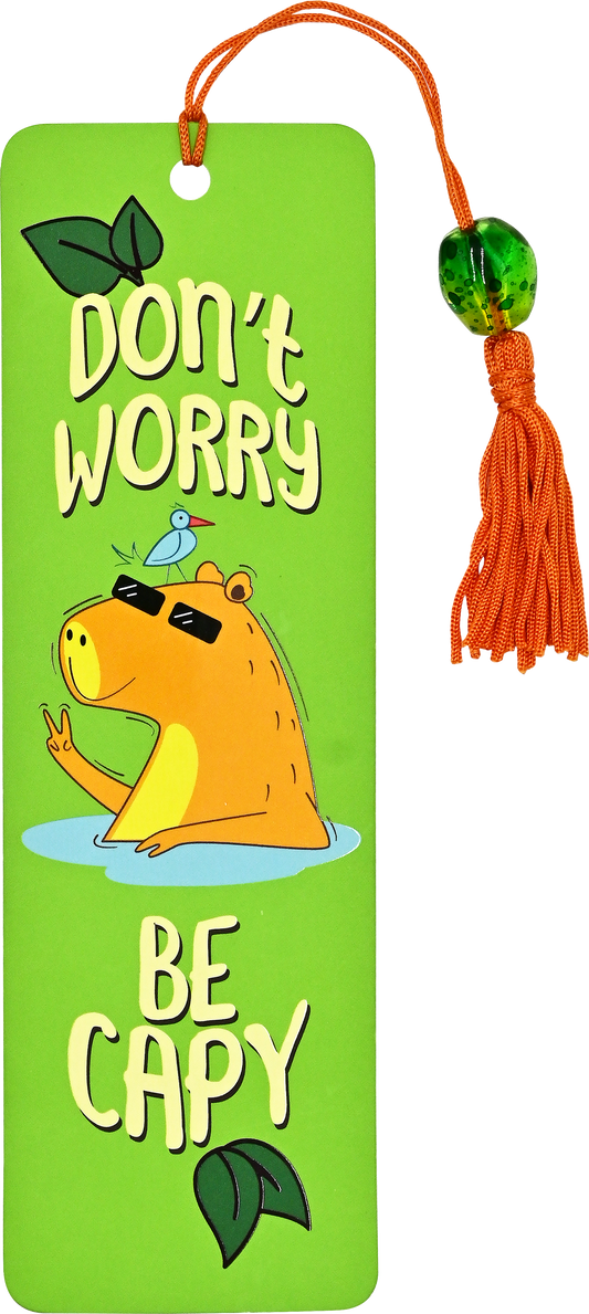 "Don't Worry Be Capy" Capybara Beaded Bookmark