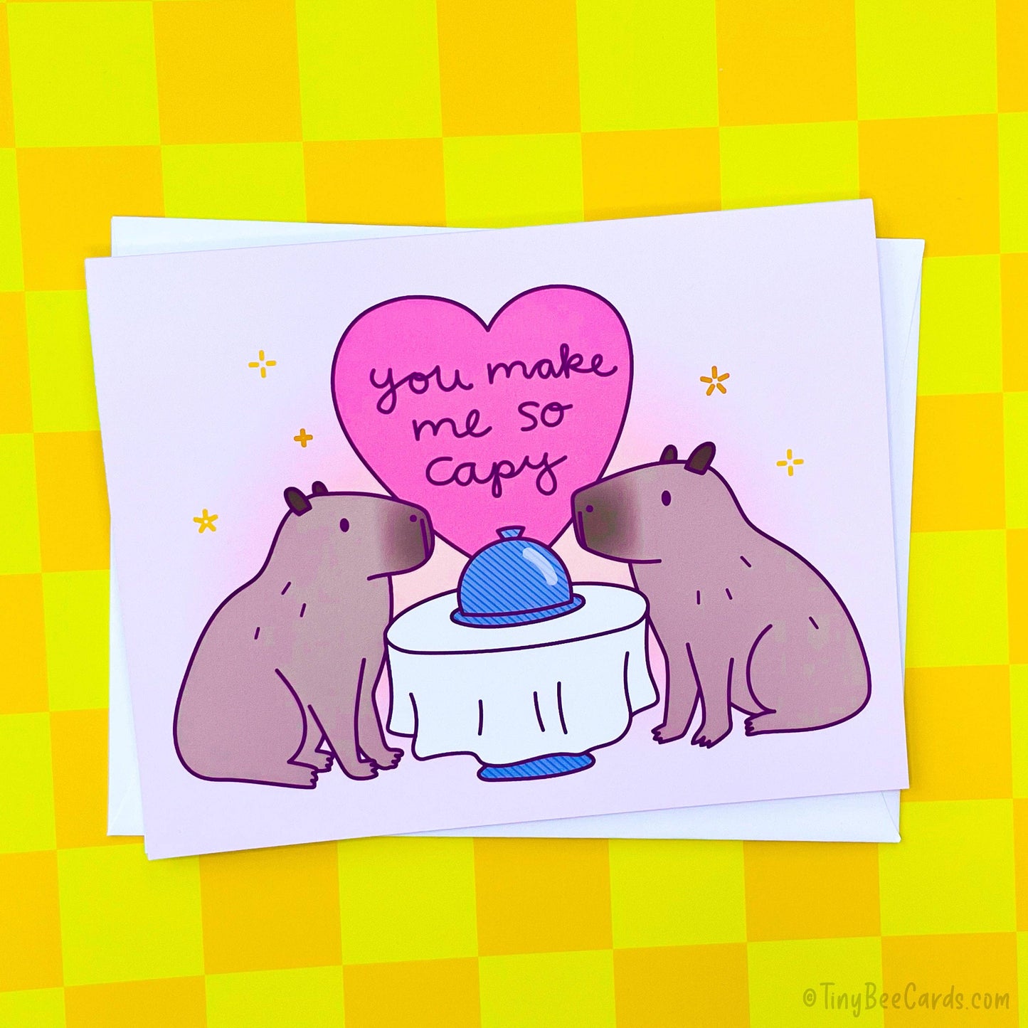 "You Make Me So Capy" Capybara Anniversary and Love Card