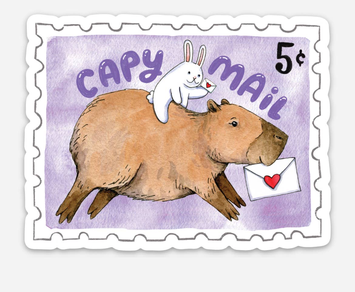 "Capy Mail" Capybara Happy Mail Sticker