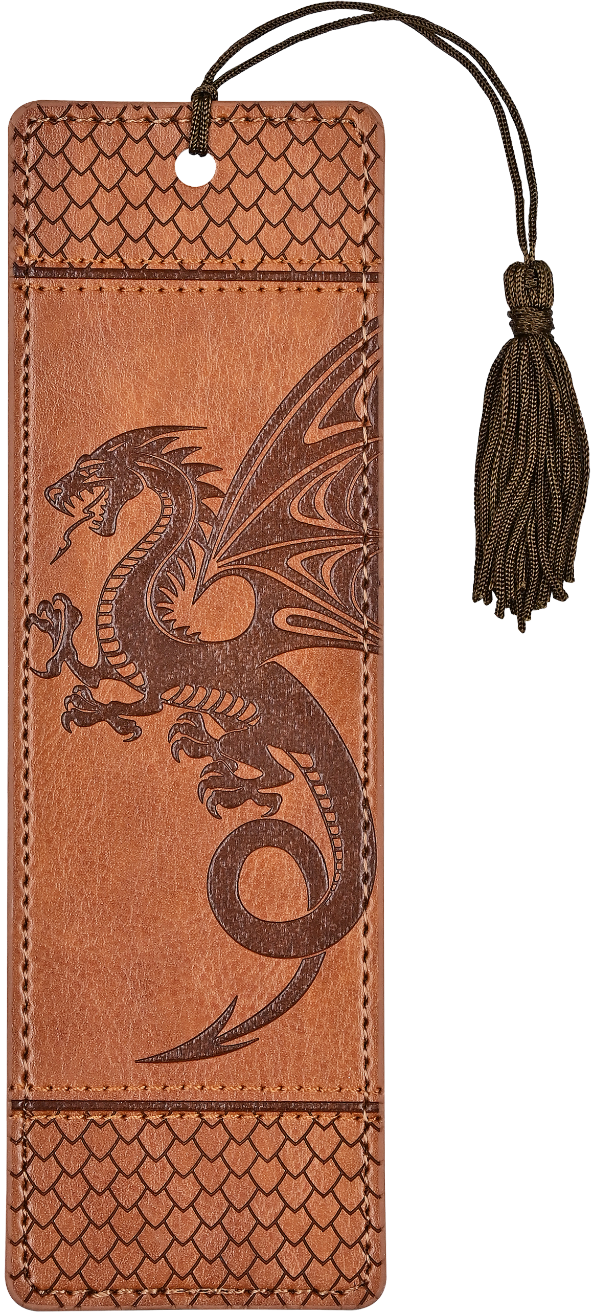 Artisan Faux Leather Dragon Bookmark