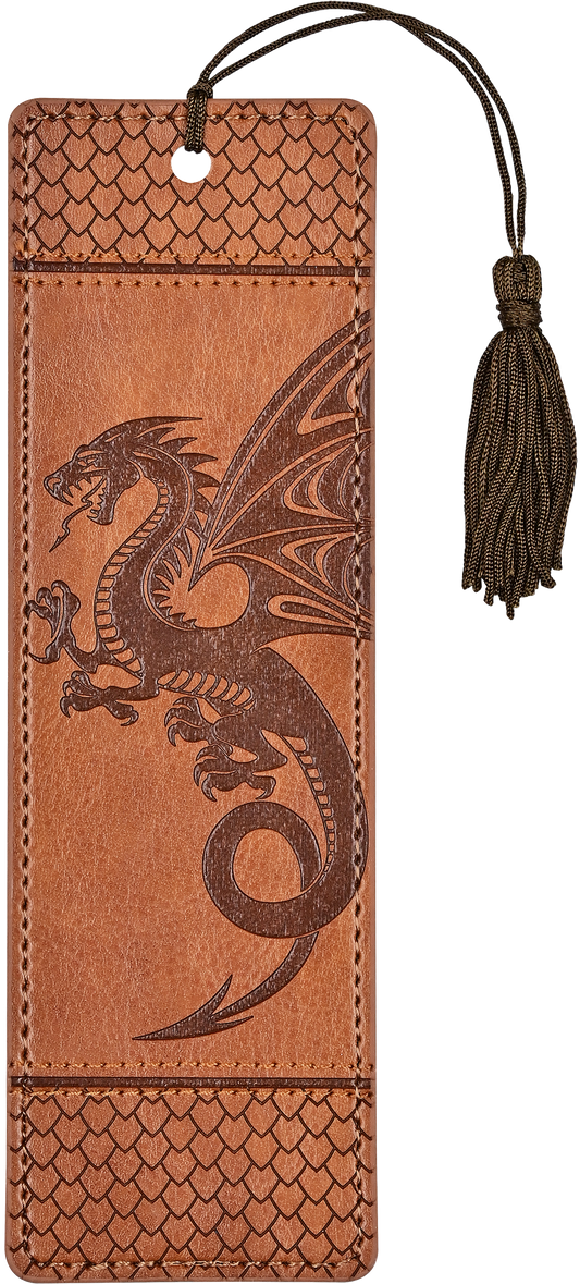 Artisan Faux Leather Dragon Bookmark