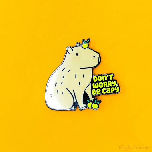 "Don't Worry Be Capy" Capybara and Yuzu Enamel Pin