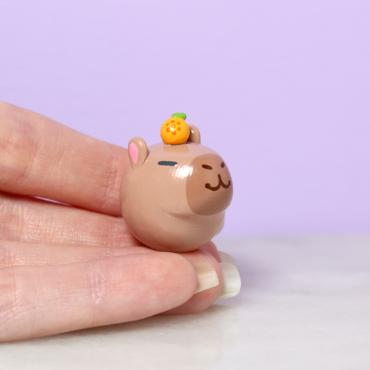 Miniature Hand-Sculpted Capybara Figurine