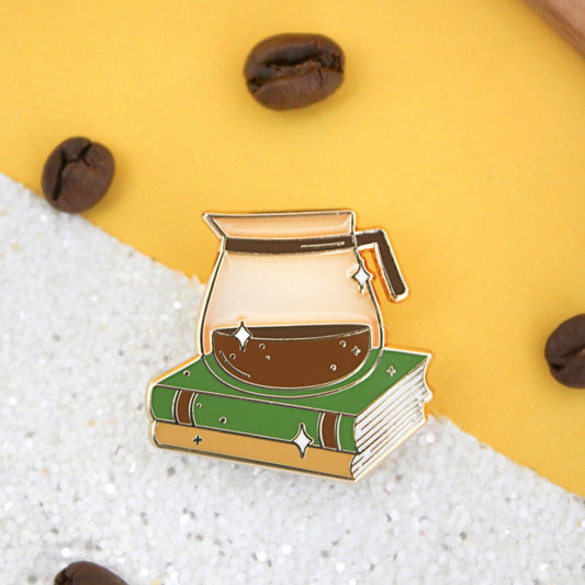 Coffee and Books Enamel Pin