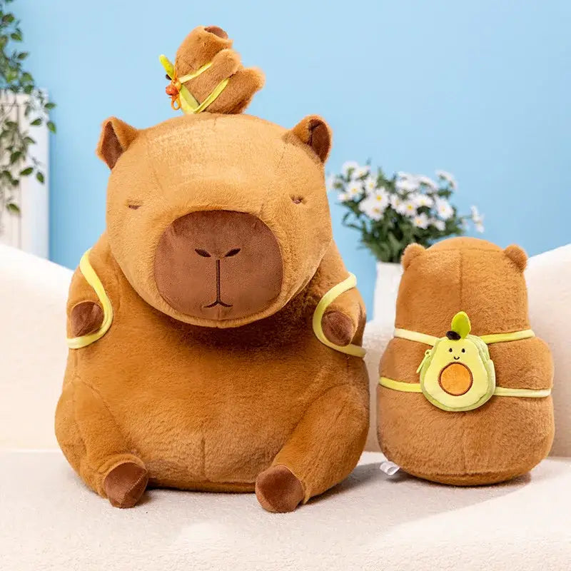 Capybara With Avocado Backpack Plush The Noble Capybara